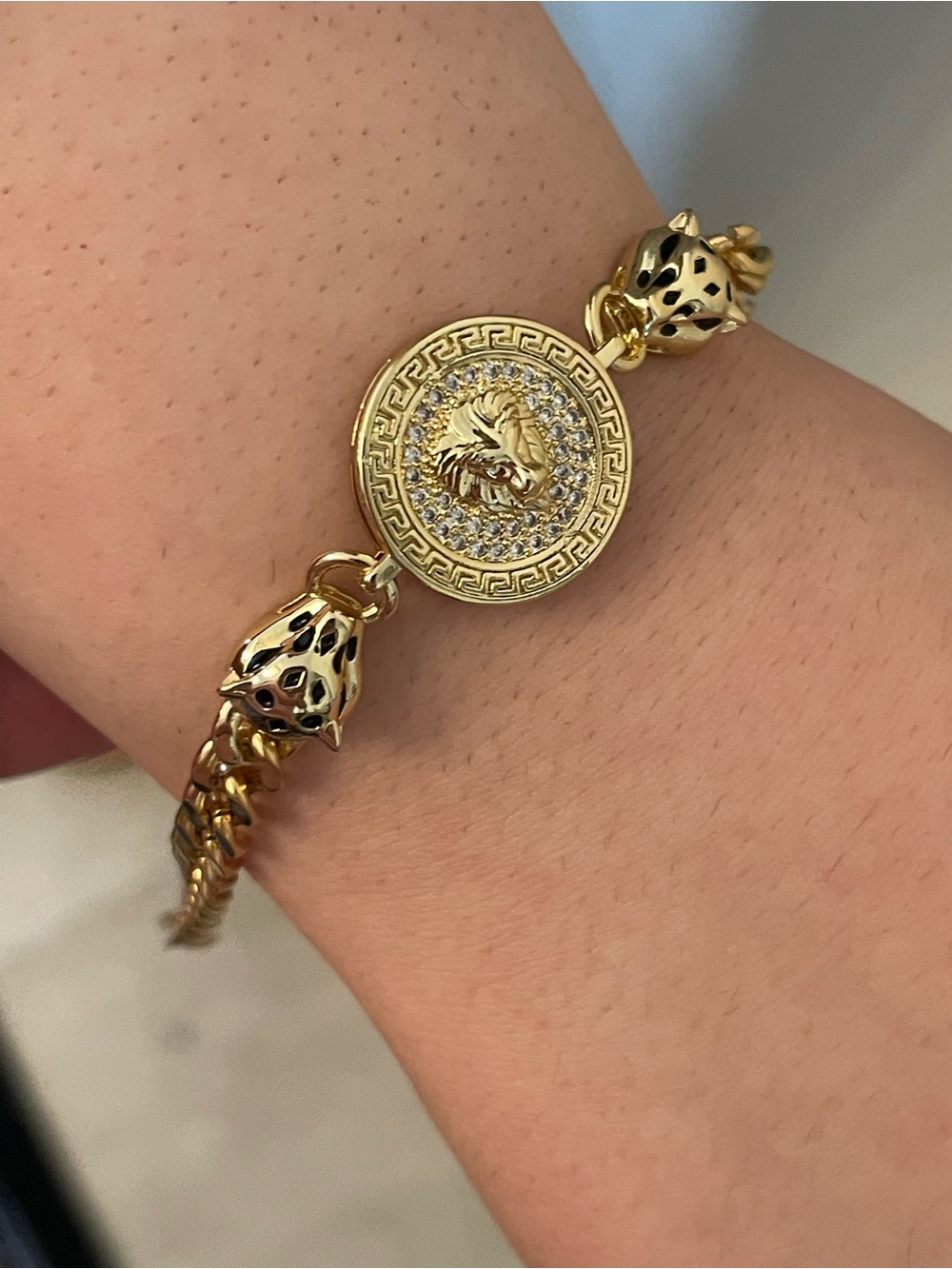 Gold plated Medallion lion Bracelet - Women’s Fashion Jewelry
